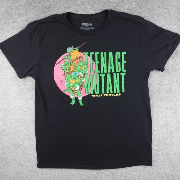 Teenage Mutant Ninja Turtles Shirt Men's L Black Retro Graphic Tee Official 2023 - Picture 1 of 7
